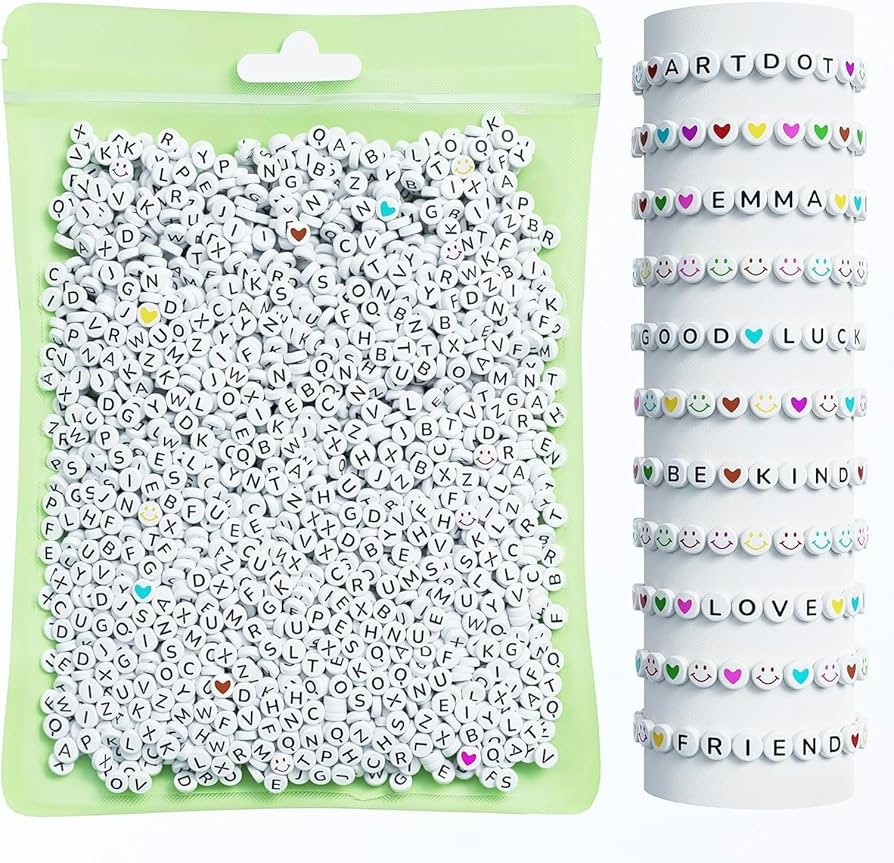 ARTDOT 800 Pieces Assorted Letter Beads for Friendship Bracelets Making Kit, 28 Styles Jewelry Ma... | Amazon (US)