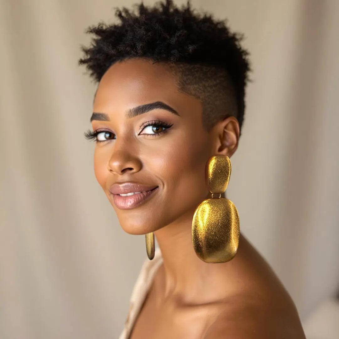 Oversized Gold Dangle Earrings: Bold Modern Statement African Jewelry | Etsy (US)