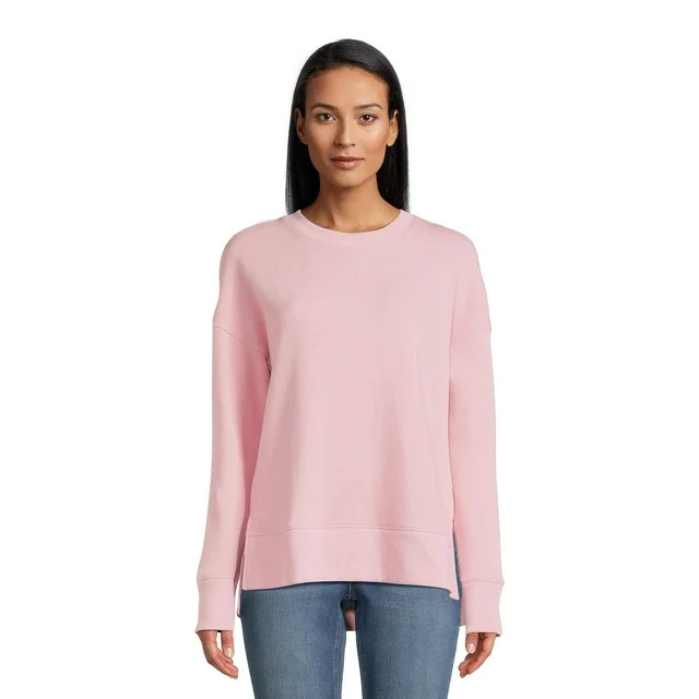 Time and Tru Women's High Low Pullover Sweatshirt, Sizes S-3XL | Walmart (US)