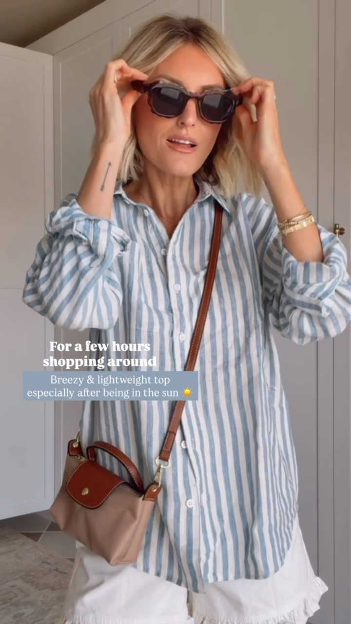 I just got this striped linen top & I’ve been loving it for the beach! Wearing size 6 in the shorts & S in the top. 

Loverly Grey, Faherty, beach outfit ideas, vacation outfit ideas, striped linen button down, white denim shoes, white jean shorts 

#LTKTravel #LTKootd #LTKSeasonal