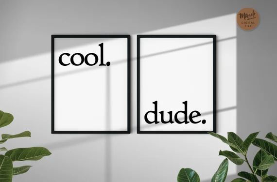Cool Dude Print Wall Art Set 2 Printable Wall Art Set | Etsy | Etsy (US)
