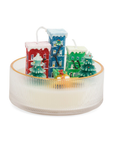 9oz Buildings And Taxi In Glass Dish Scented Candle | TJ Maxx