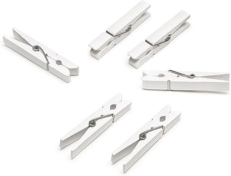 Darice White, 1 7/8 inch Clothespins Medium Size Clothepins, 30 Piece | Amazon (US)