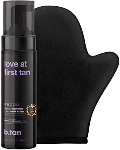 b.tan Dark Self Tanner Kit | Love at First Tan Bundle - Dark Loving Tan Foam with Self Tanning Mitt  | Amazon (US)