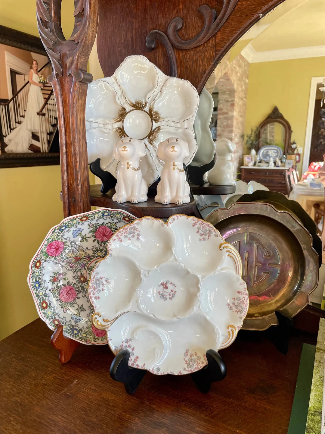 Antique Limoges Oyster Plate: French Blue Floral, 9" - Etsy | Etsy (US)