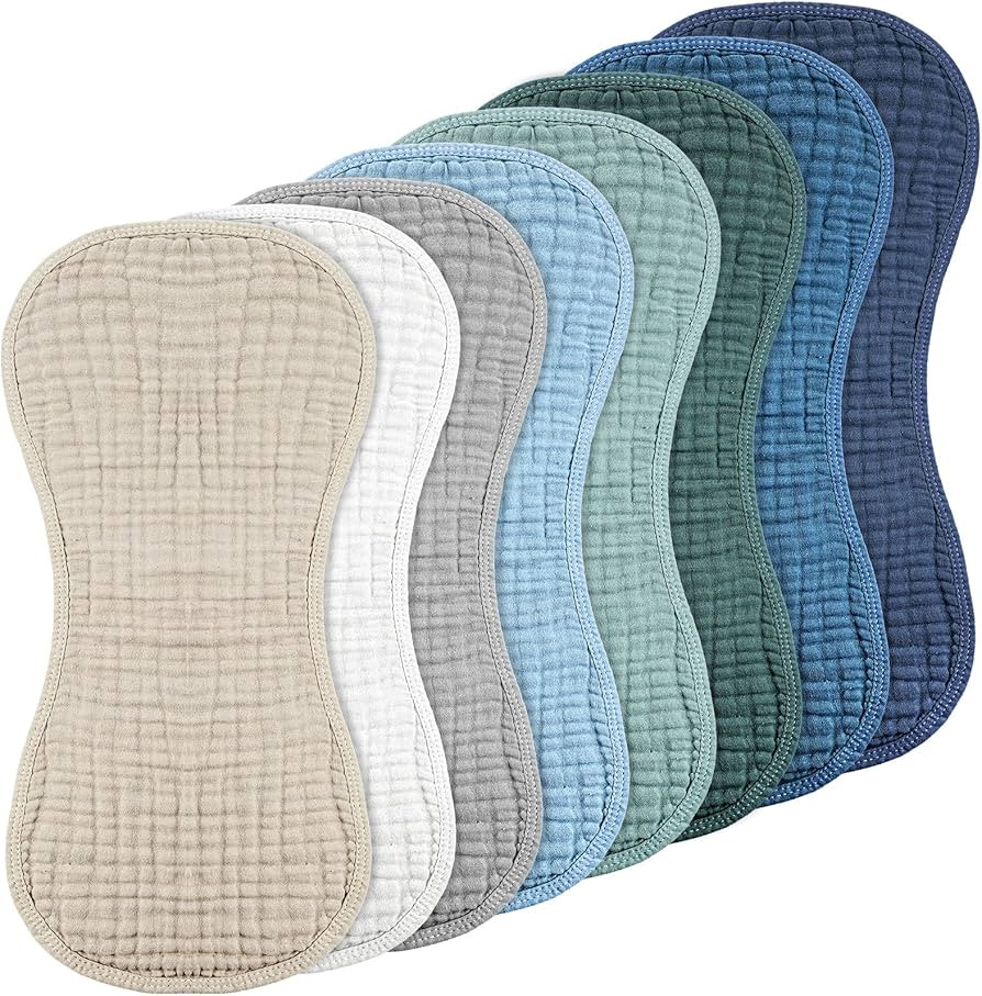 Frienda 8 Pieces Muslin Burp Cloths for Baby Cotton Burp Cloth 10 x 20 Inches Multi Colors Muslin... | Amazon (US)