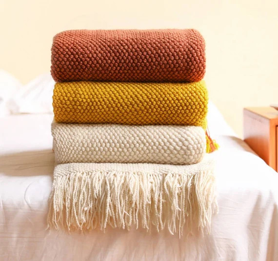 Nordic Knitted Blanket - Etsy | Etsy (US)