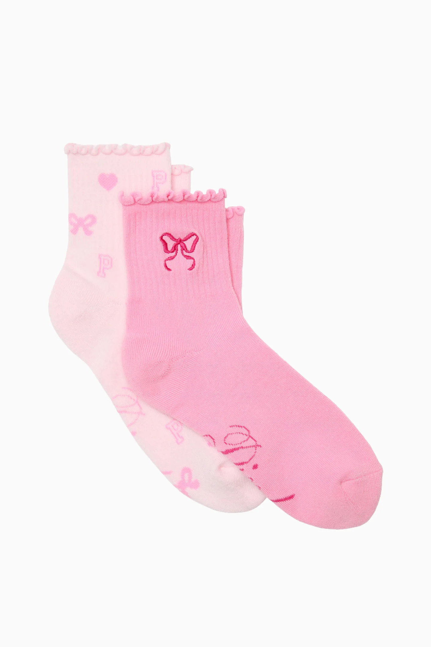 PINK x LoveShackFancy Feminine Lettuce Socks - Pack of 2 | LoveShackFancy