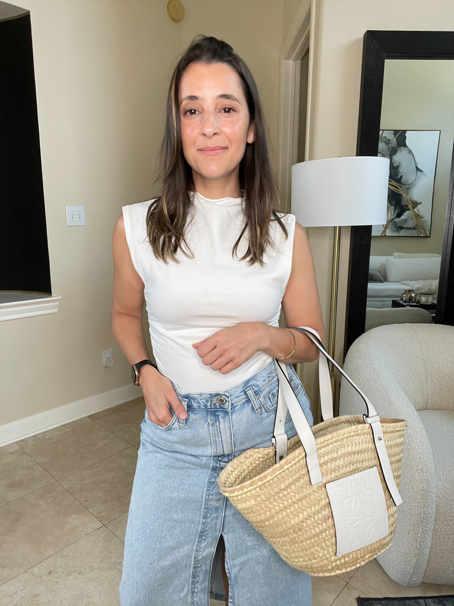 One way of styling the mini denim skirt! I paired it with my white halter top from Amazon, Steve Madden slides and Loewe basket bag. 
I am wearing size medium on the skirt

#LTKitbag #LTKstyletip #LTKSeasonal