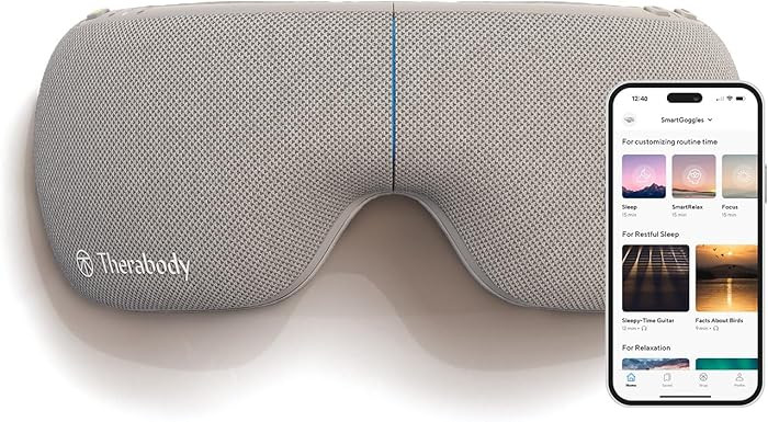 TheraGun Therabody SmartGoggles (1st Generation) Heated Eye Mask, Blackout Sleep Mask & Temple Ma... | Amazon (US)