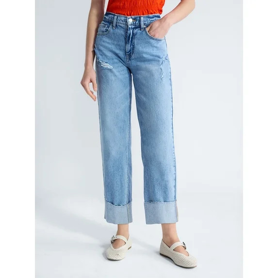 Free Assembly Women's High Rise Straight Cropped Jeans, Sizes 0-18 | Walmart (US)