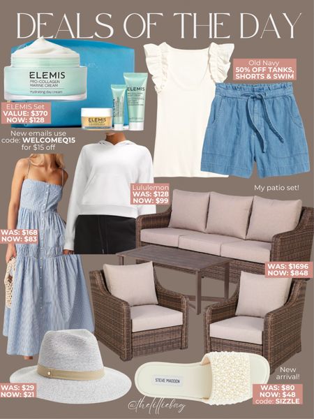 Deals of the day!✨
- QVC today only deal on ELEMIS! extra $15 off for new emails code: WELCOMEQ15
- DSW extra 20% off sandals code: SIZZLE
- Old Navy 50% off tanks, tees, shorts and swim

Country concert outfit. Summer outfit. Sandals. Swimsuit. Travel outfit. Maxi dress. Beauty sale. Outdoor patio. 

#LTKStyleTip #LTKFindsUnder100 #LTKSaleAlert