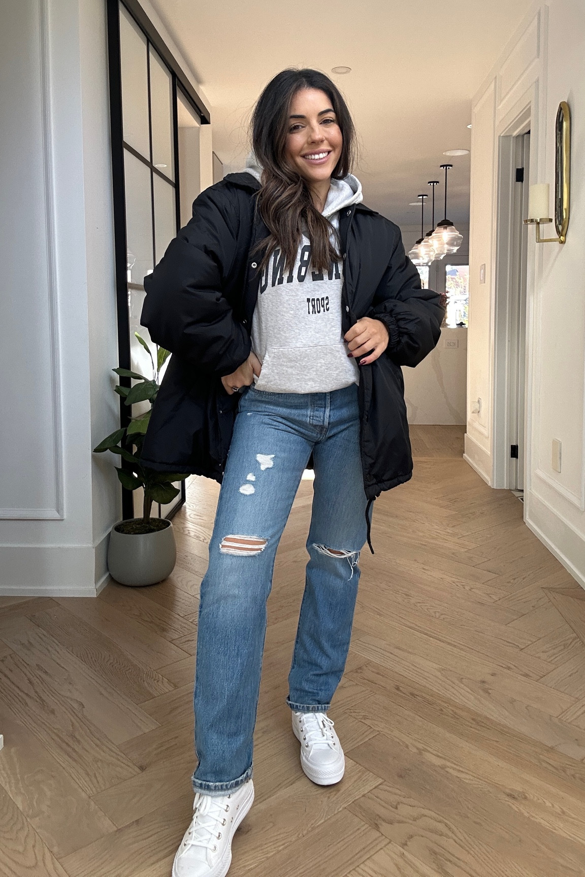 DAY THREE 
ANINE BING sweater size small 
Jeans size 26 
Coach jacket size M 

#holidaydress 

#momsofinstagram #classicoutfit 
#teacherfashion #teacheroutfit #teachersoftiktok #teacherstyle #fashion101 #workwear #teachertok #styleinspo
#fallfashion #fallstyle #capsulewardrobe #fashiontiktok #styleupdate #fashiontips
#momstyle