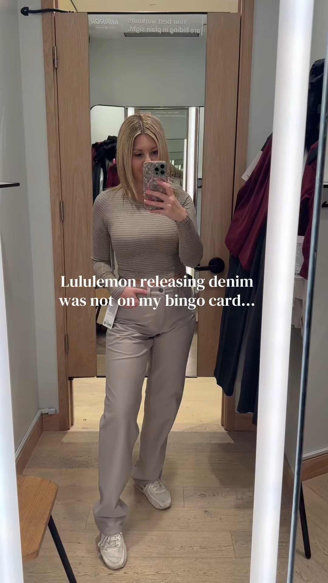 Lululemon releasing denim-style pants was not something I expected, but these are actually so cute on 🤍

I’m wearing a size 27 in the relaxed mid-rise pants, true to size, in the 32 inch length. They have the look of denim but feel much softer and more comfortable with a bit of stretch. They’re more fitted through the waist and hips with a relaxed leg, which gives a really flattering shape.

For reference, I’m 5’3”, and the 32 inch inseam is a bit long on me, so I would personally prefer a shorter length. In the video, they still look wearable, but hemming or a shorter inseam would make the fit perfect.

I paired them with the matching jacket in a size small, true to size. It has a relaxed fit and makes the outfit look really put together.

Underneath, I’m wearing the basic long sleeve top in a size 4, true to size. These are my favorite everyday basics because they’re so soft and easy to wear with everything.

lululemon pants
lululemon denim pants
denim look pants
denim style pants
mid rise pants women
relaxed fit pants women
wide leg pants women
petite friendly pants
athleisure outfits
lululemon outfit
casual outfits women
everyday outfits
casual winter outfits
spring outfit ideas
denim outfit ideas
comfortable pants women
stretch denim pants
lululemon jacket outfit
basic long sleeve top
athleisure outfit ideas
petite outfit ideas
neutral outfits women
Wide leg pants
Wide leg jeans
Wide leg denim
Winter denim


#LTKjeans #LTKcanada #LTKpetite