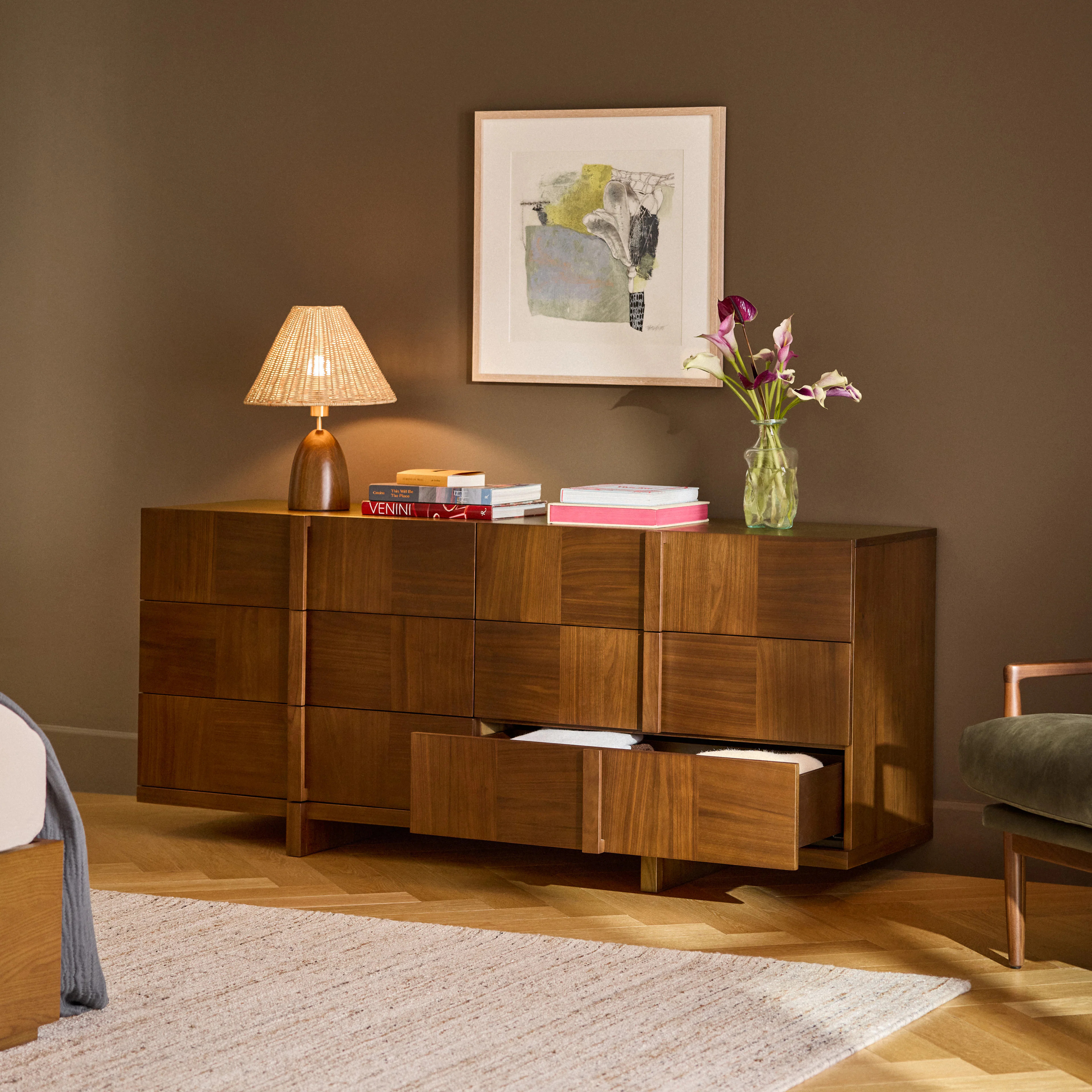 Ayra 6-Drawer Double Dresser - Walnut | Article