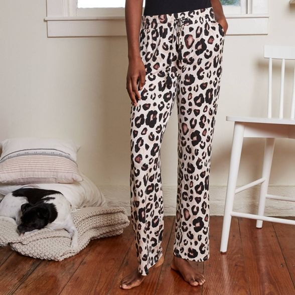 Women's Animal Print Beautifully Soft Pajama Pants - Stars Above™ Oatmeal | Target