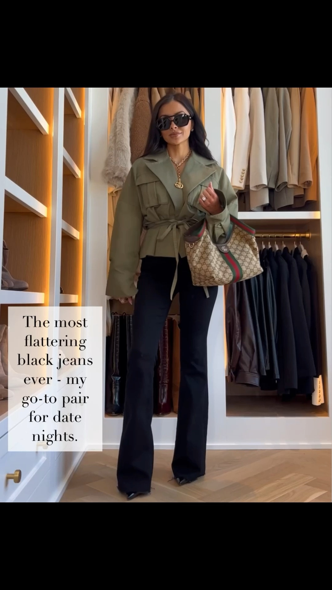 These are the black jeans I always recommend if you want something flattering and polished without trying too hard. The fit is so elongating and they dress up instantly, perfect for date nights, dinners, or any night you want to feel put together.
 Veronica Beard Beverly Black Jeans - Wearing a 24, runs TTS
Mari Jacket - Wearing an XS
 black jeans outfit, flattering black denim, date night outfit, green utility jacket, high rise black jeans, chic fall outfit, elevated casual style, Veronica beard denim, structured jacket look, revolve jacket

#LTKtravel #LTKstyletip #LTKworkwear