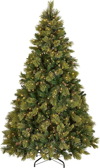 National Tree Company 7.5 ft Pre-Lit Carolina Pine Artificial Christmas Tree, 750 Clear Lights, 1... | Amazon (US)