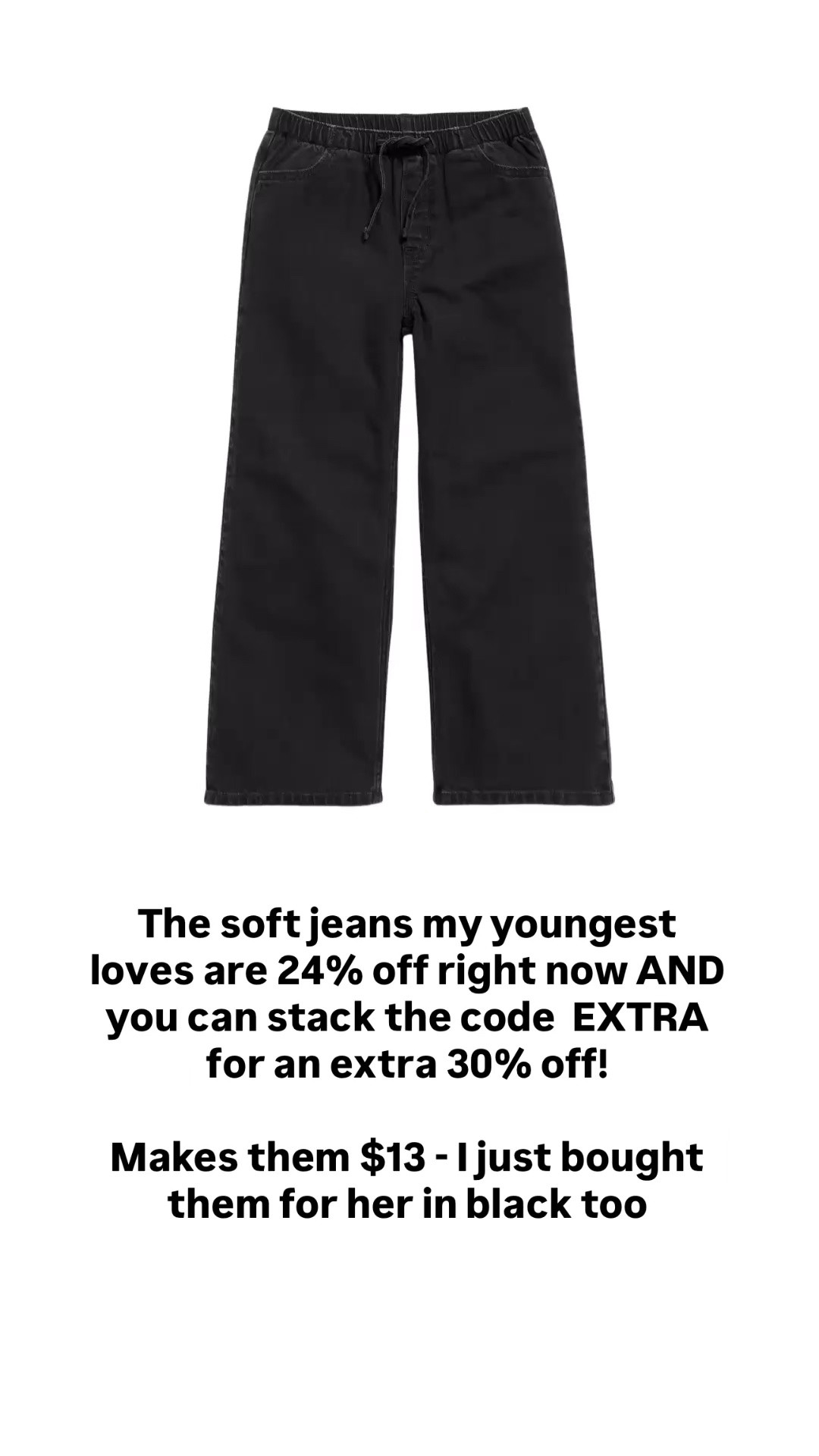 The soft jeans my youngest loves are on sale AND the code EXTRA stacks for an extra 30% off (makes them $13!)

#LTKSaleAlert #LTKKids