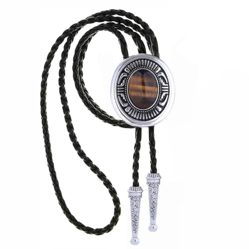 Jeilwiy Bolo Tie Tigers Eye Handmade Vintage Adjustable Bolo Ties, Unisex Western Necktie For Parties & Casual Wear | Amazon (US)