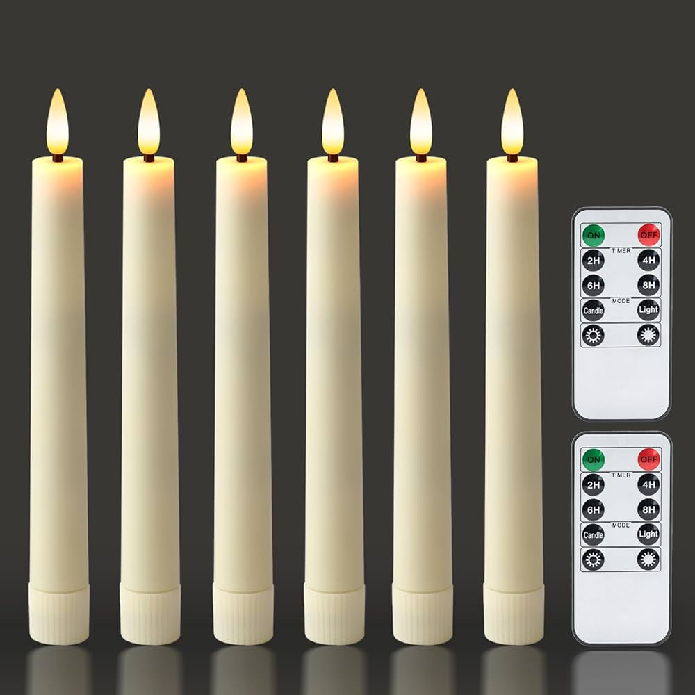 Homemory 6.7 Inches Flameless Taper Candles with Remote Timer Dimmer, Led Flameless Candlesticks ... | Amazon (US)