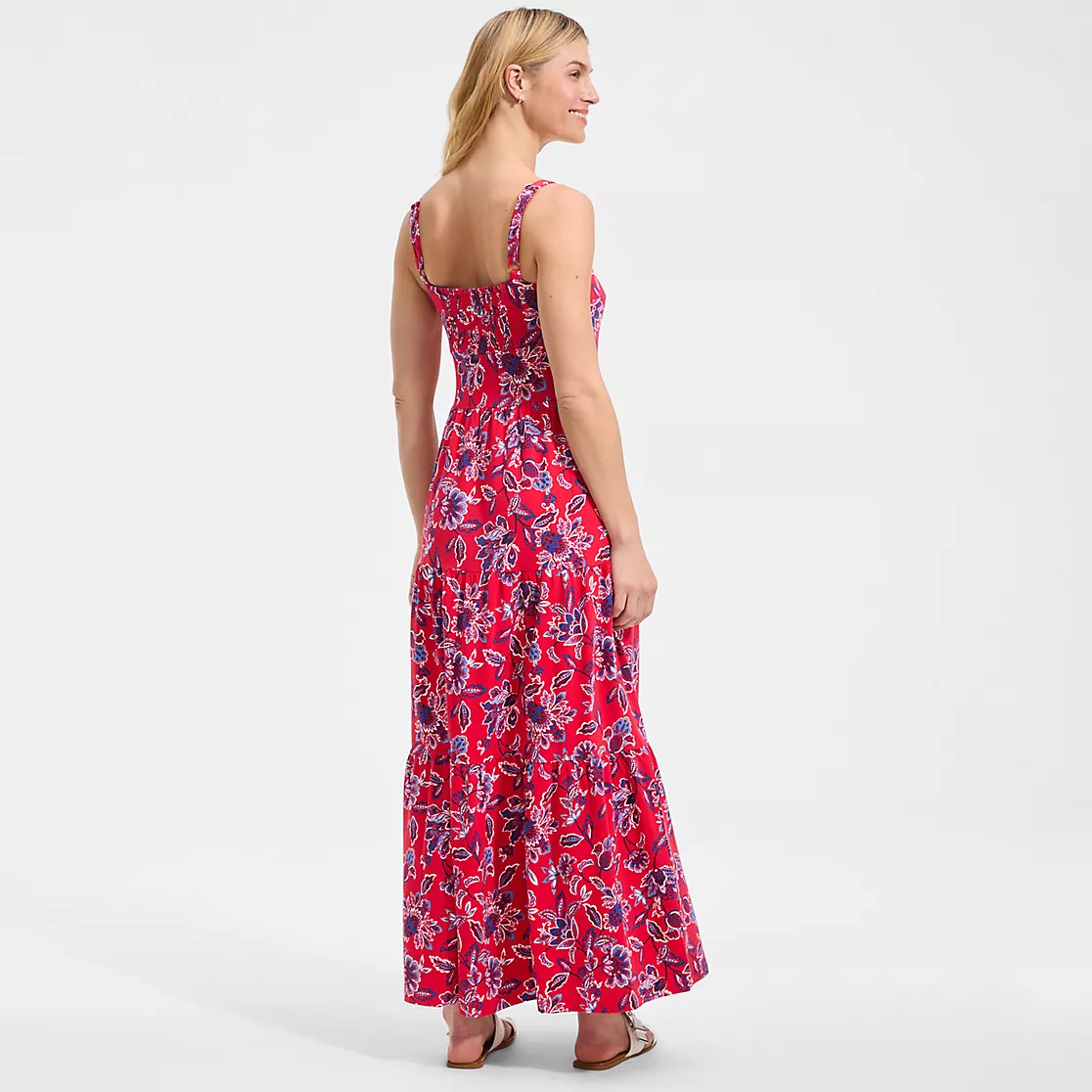 Women's Cotton Modal Twist Front Tiered Maxi Dress | Lands' End (US)