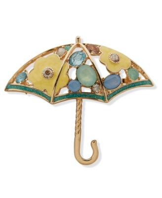 Gold-Tone Multi Crystal Open Umbrella Pin | Macy's