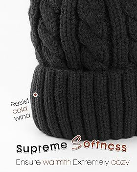 FURTALK Winter Beanie Knit Hat for Women Warm Fleece Lined with Faux Fur Pom Poms Womens Thick Sk... | Amazon (US)