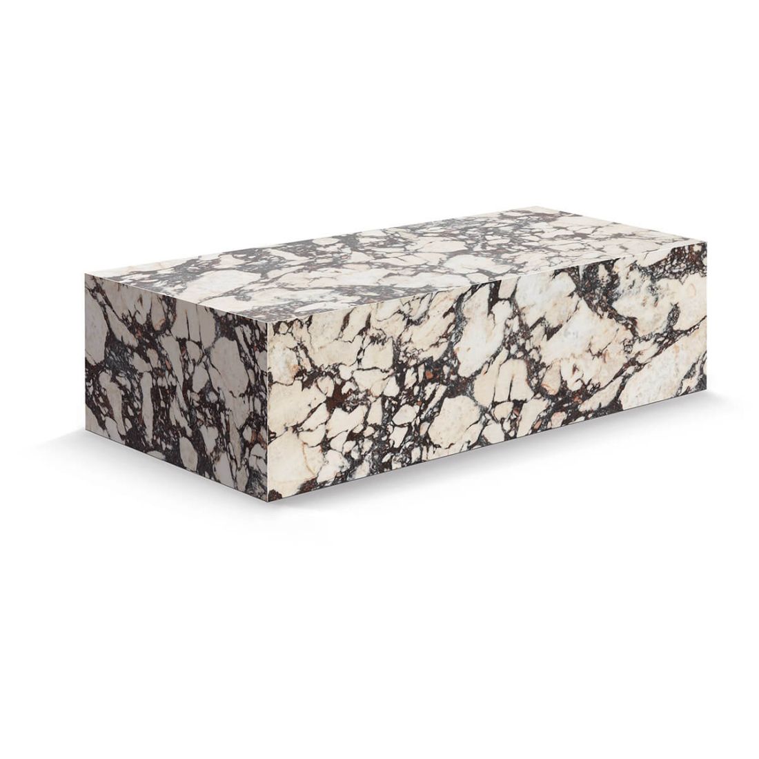 Kaia Marble Plinth Block Large Coffee Table 56" – Calacatta Viola | Eternity Modern