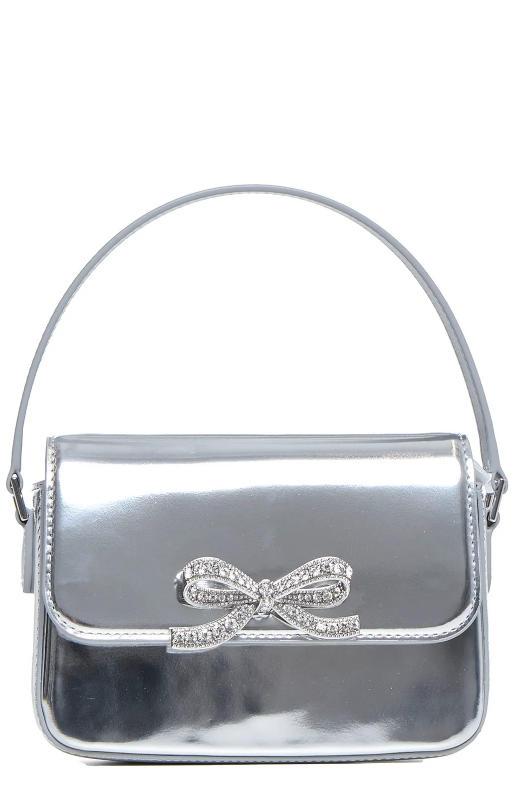 Self-Portrait Bow-Embellished Micro Baguette Bag | Cettire Global