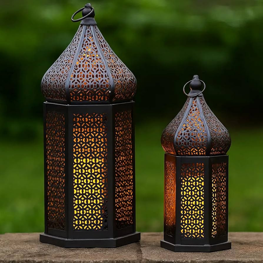 VELA LANTERNS Large Temple Tower Moroccan Lantern Lamp Decorative Candle Holders for Ramadan Deco... | Amazon (US)