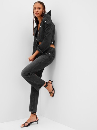 High Rise Straight Jeans with Washwell | Gap Factory