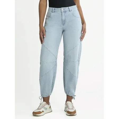 Madden NYC Barrel Jean with Drawstring Hem Women s | Walmart (US)