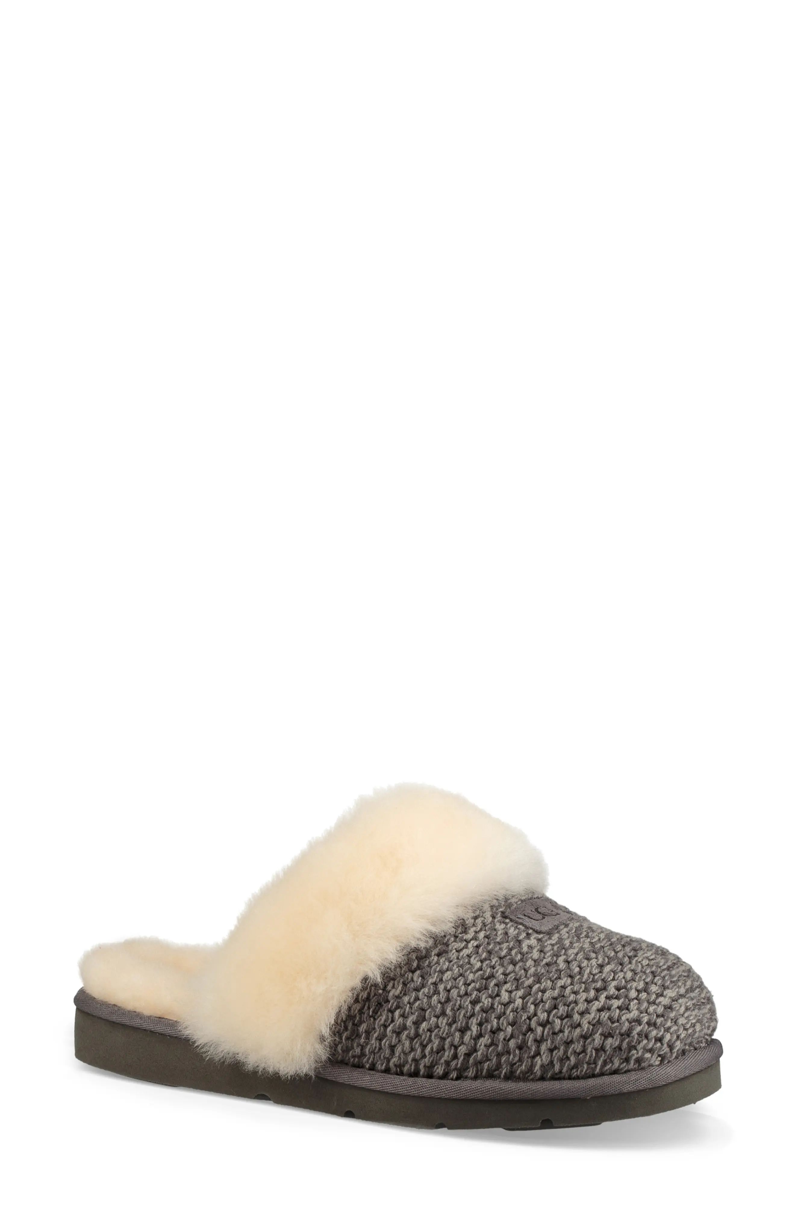 Cozy Knit Genuine Shearling Slipper | Nordstrom