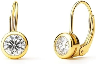 BERRICLE Sterling Silver CZ Solitaire Cubic Zirconia Leverback Drop Dangle Earrings for Women, As... | Amazon (US)