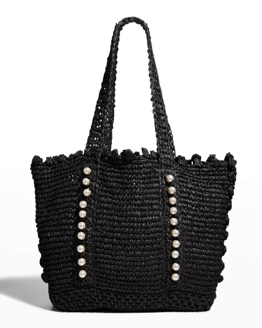 BTB Los Angeles Lisbeth Pearly Straw Tote Bag | Neiman Marcus