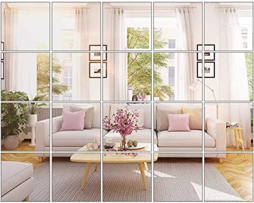 BBTO 20 Pieces Mirror Sheets Self Adhesive Non Glass Cut to Size Mirror Stickers Tiles for Wall F... | Amazon (US)