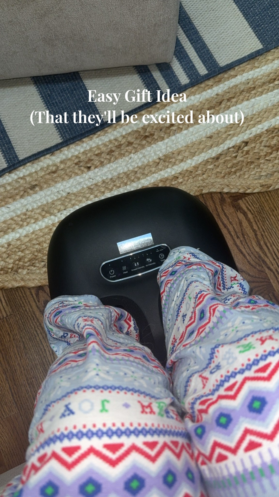 POV: I finally sat down for the first time today… and this thing changed my whole attitude. 😂”

If you’re on your feet all day or your lower back/legs stay tense — this 3D heat + compression foot massager is the one I’ve been using every night.
It literally squeezes your feet like a deep-tissue massage (minus the awkward small talk lol).

What it has:
• Deep kneading + pressure
• Heat (gets nice and warm)
• Multiple intensity levels
• Fully enclosed design = feels like real hands
• Black Friday pricing right now 👀

Comment FOOT and I’ll send the link straight to your inbox.
(Or check the comments for the link!)

And yes — I linked my pajamas + rugs too because a cozy corner is a personality trait. 😌🧦✨

#LTKHoliday #LTKGiftGuide #LTKmorningroutine