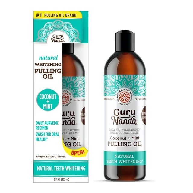 GuruNanda Oil Pulling with Coconut, Mint & Essential Oils & Vitamins D, E, K2 - Natural Mouthwash... | Walmart (US)