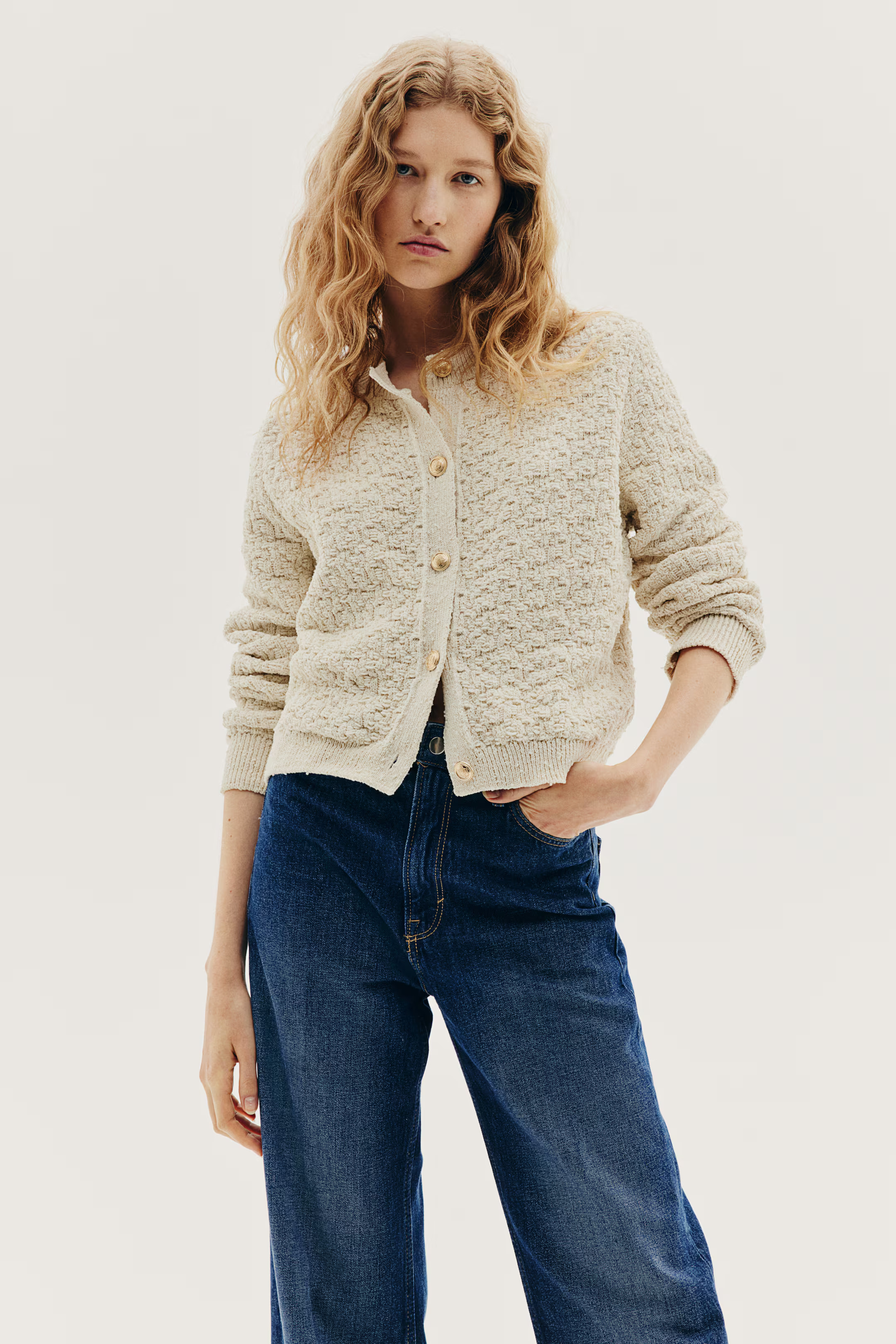 Textured-knit cardigan | H&M (UK, MY, IN, SG, PH, TW, HK)