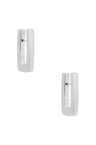 Bottega Veneta Hoop Earrings in Metallic Silver | FWRD 