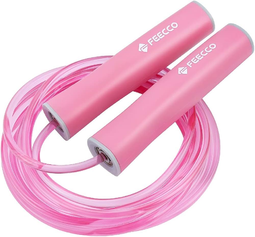 FEECCO Jump Rope for Kids, Pink and Blue Colored Jump Ropes for Girls and Boys 3~12 Years Old, wi... | Amazon (US)