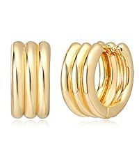 MYEARS Women Earrings Gold Huggie Hoop 14K Small Simple Hypoallergenic Everyday Jewelry | Amazon (US)