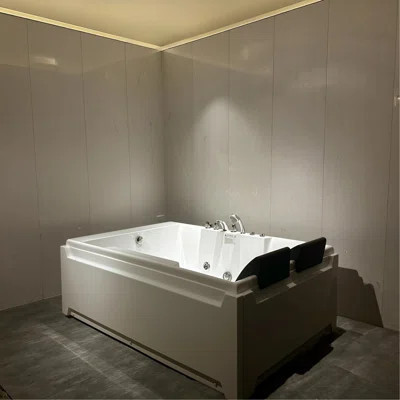 Whirlpool Tub,73" X 48" Jetted Bathtub For 2 Person, Hydro Massage & Chromatherapy,UL Certified,UPC Certified,3 Sided Apron,Acrylic ,110 Gallons,Left | Wayfair North America