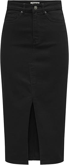 ONLY Women's Onlsiri Front Slit Skirt DNM Gua Noos Denim | Amazon (UK)