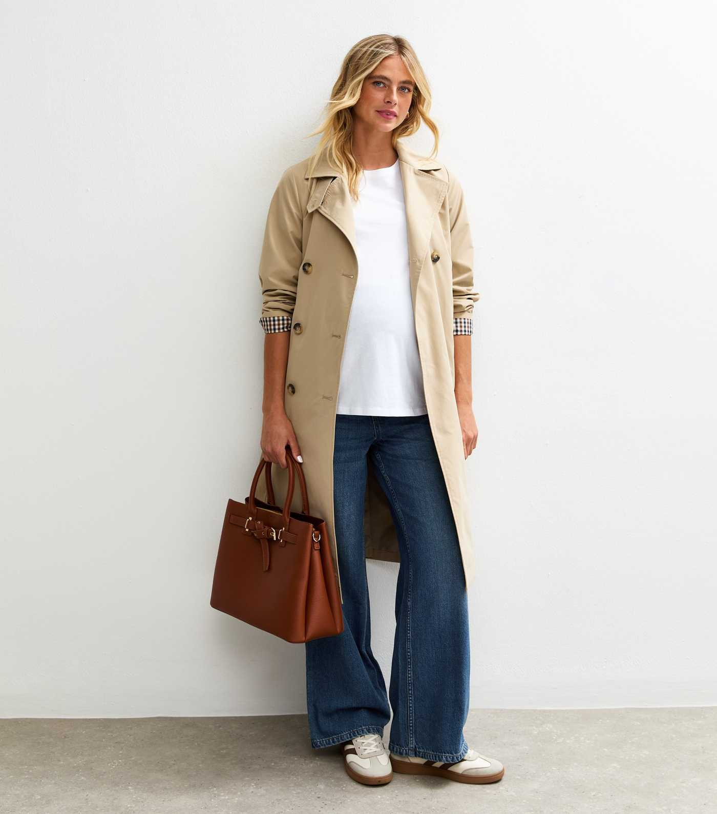 Maternity Blue Over Bump Adalae Wide Leg Jeans | New Look | New Look (UK)