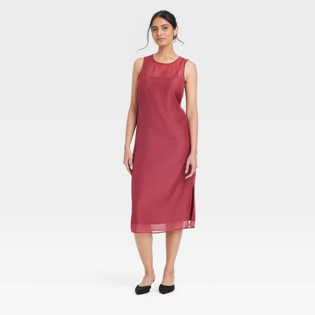 Women's Sheer Organza Midi Shift Dress - A New Day™ | Target