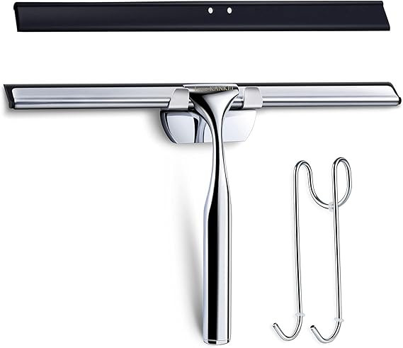 Love-KANKEI Duschabzieher Edelstahl Fensterabzieher Duschwischer mit Gummilippe, Inkl. 1 Ersatzli... | Amazon (DE)