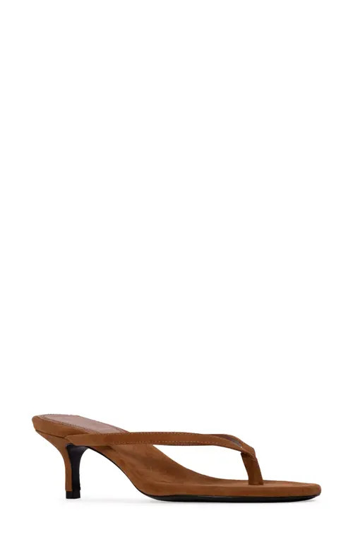 BLACK SUEDE STUDIO Tash Kitten Heel Flip Flop in Tobacco Suede at Nordstrom, Size 12Us | Nordstrom