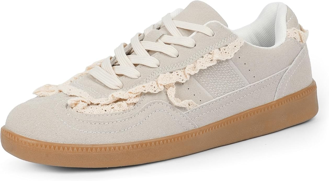 Tigeridea Fashion Sneakers for Women Lace up Rounded Toe Flat Dressy Womens Sneakers Causal Tenni... | Amazon (US)